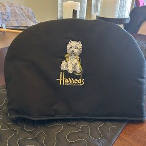 Harrods Black Embroidered Tea Cozy